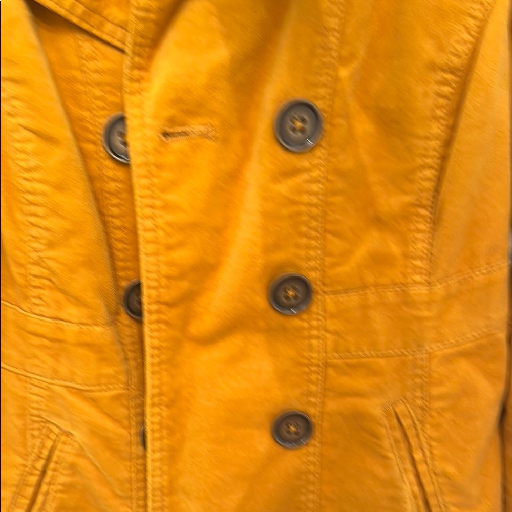 Mossimo Supply Co Yellow Corduroy Peacoat with Wide Lapel - Picture 7 of 10